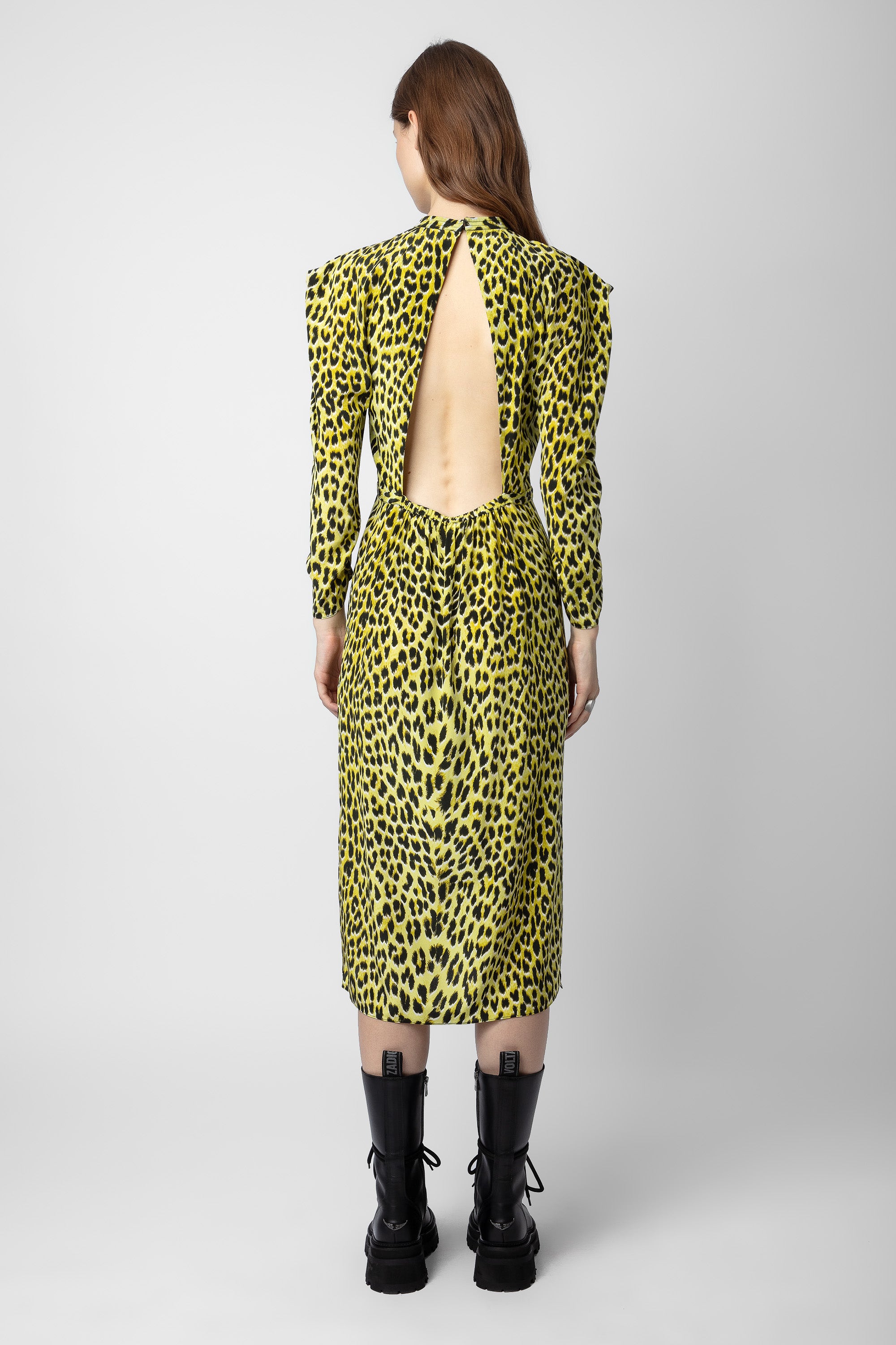 Robe Racyl Léopard en soie - Jonquil