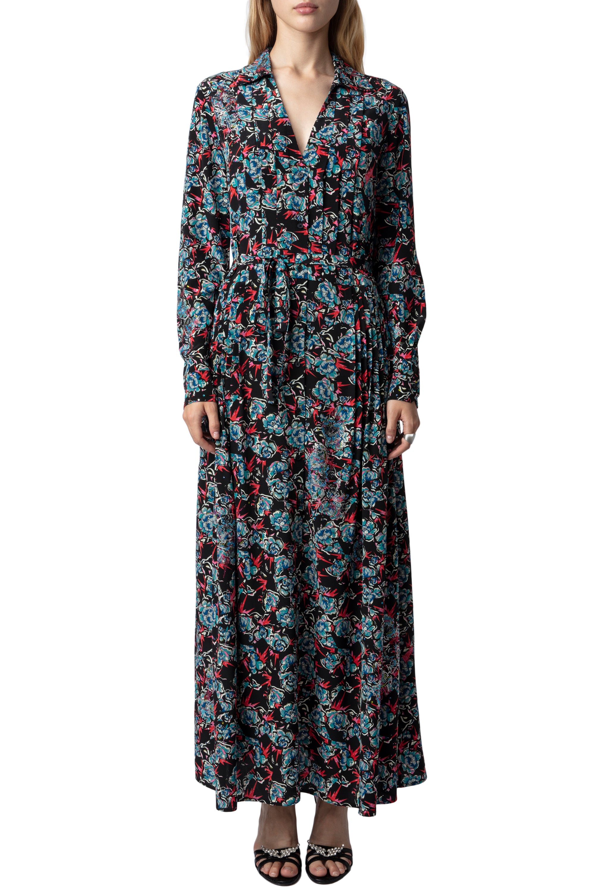 Robe Reward Thunder Strass en soie - Noir