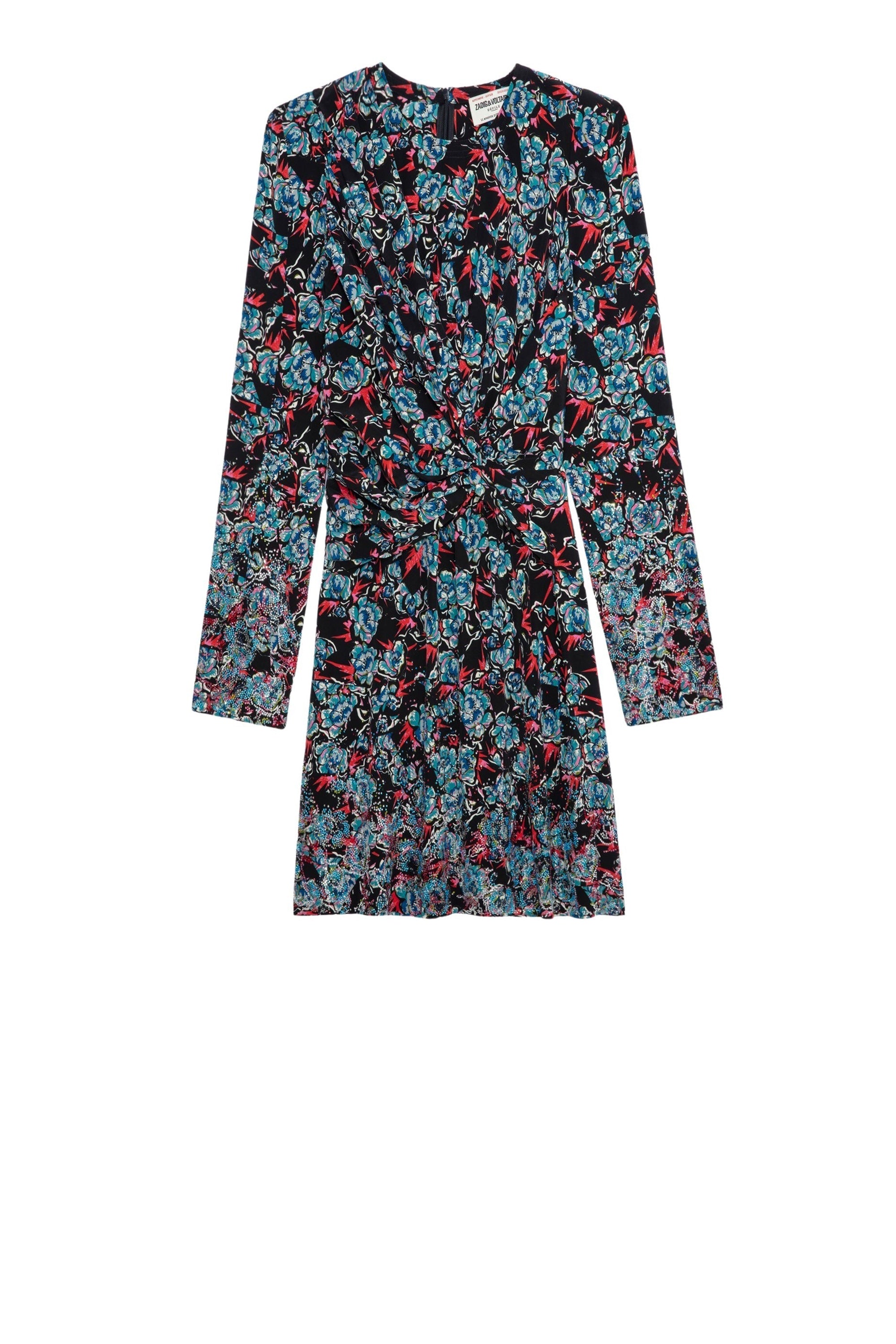 Robe Radar Thunder Strass en soie - Noir