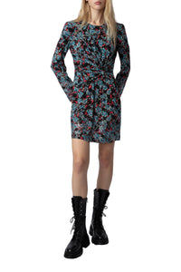 Robe Radar Thunder Strass en soie - Noir