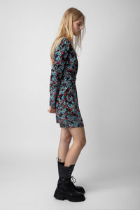 Robe Radar Thunder Strass en soie - Noir