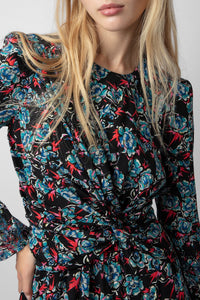 Robe Radar Thunder Strass en soie - Noir