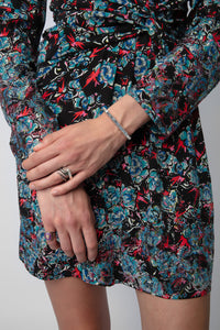 Robe Radar Thunder Strass en soie - Noir