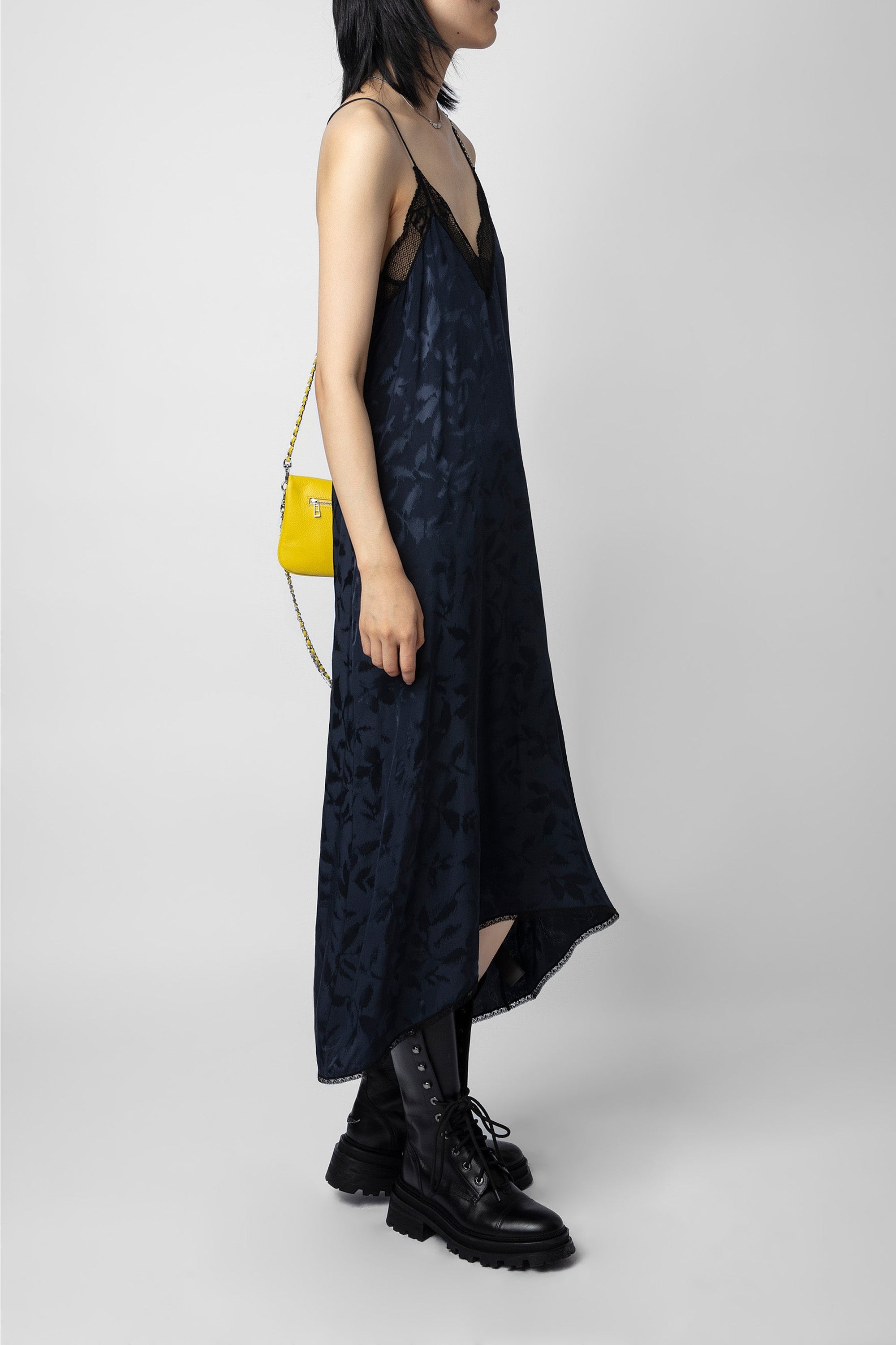 Robe Risty en soie Jacquard - Encre