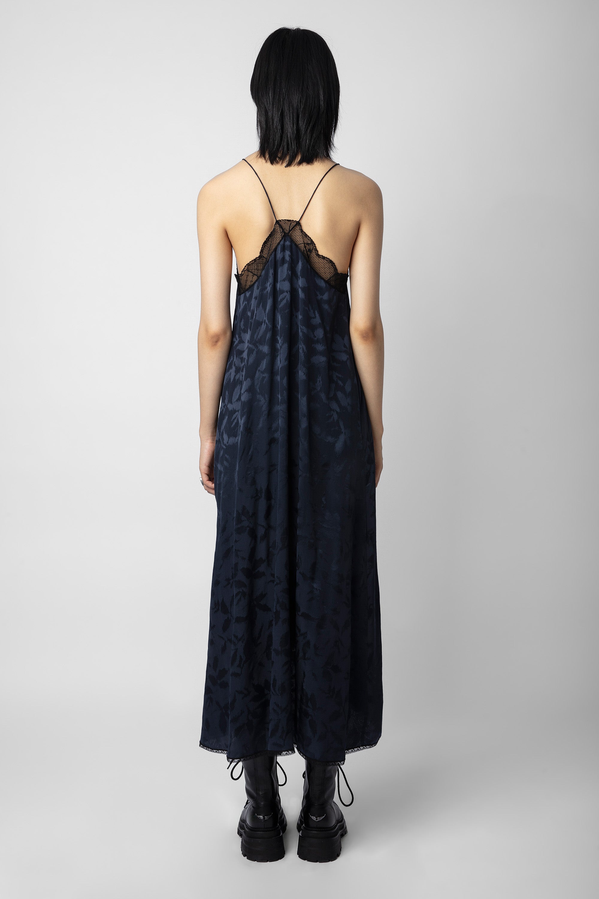 Robe Risty en soie Jacquard - Encre