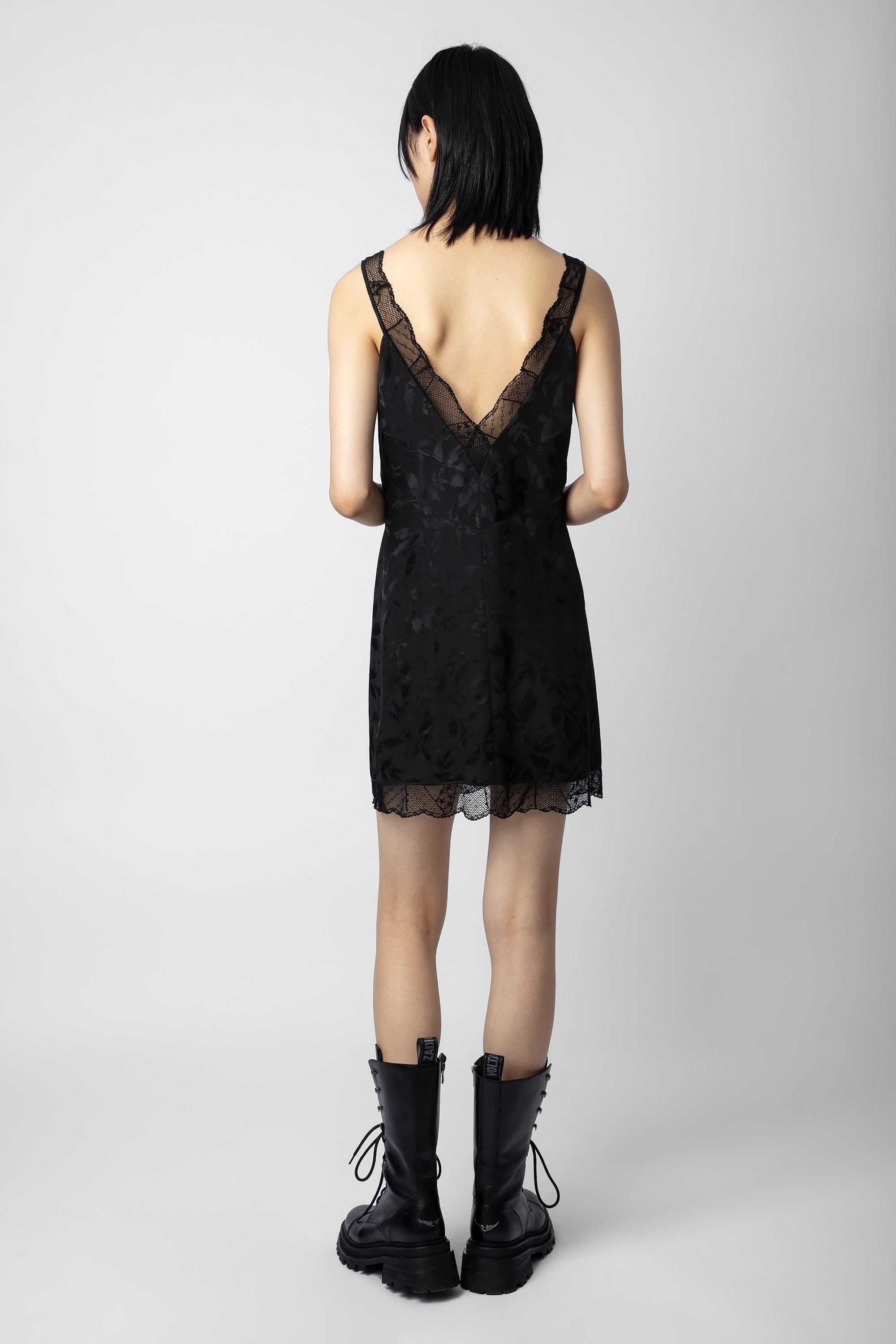 Jacquard silk Renelle dress - Black