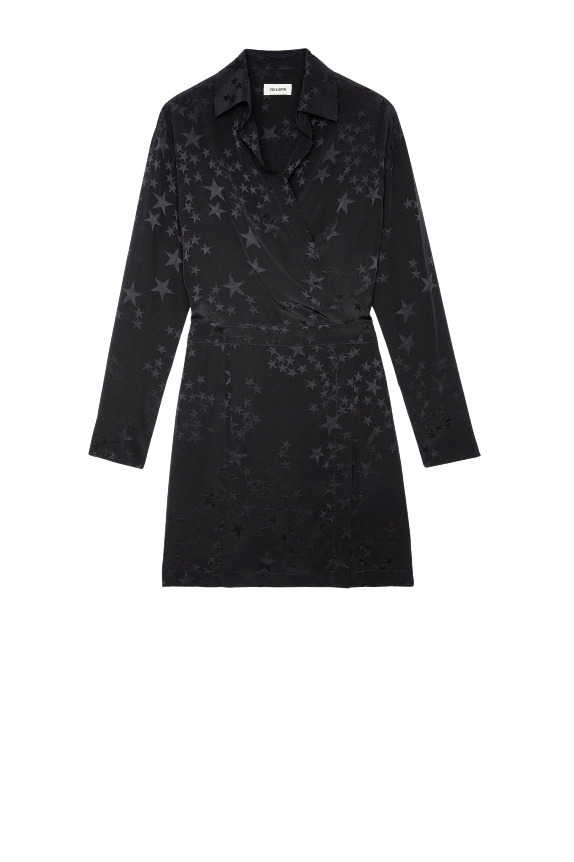 Robe Ravy en soie Jacquard - Noir