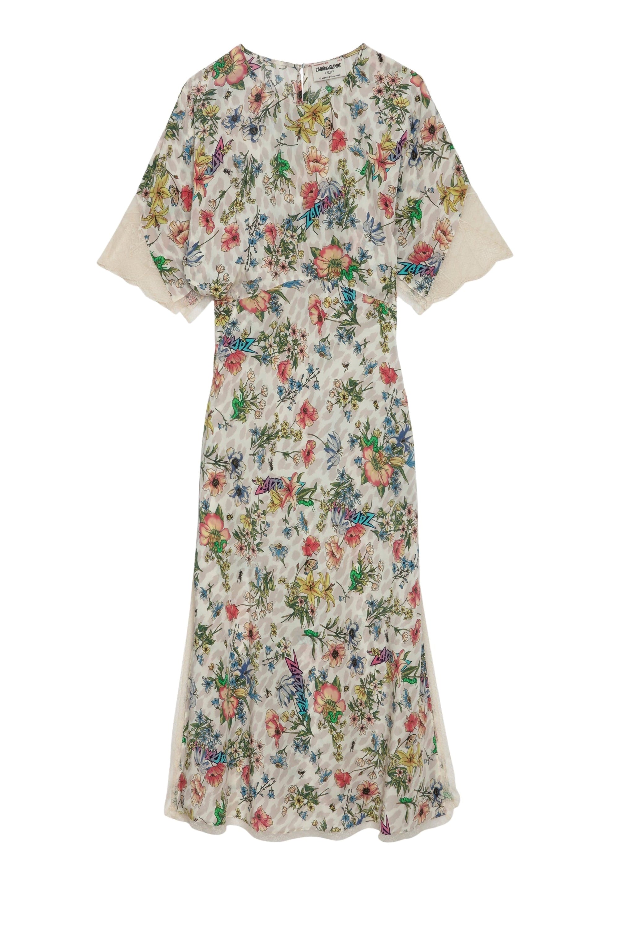 Robe Rey CDC Twisted Garden en soie - Vanille