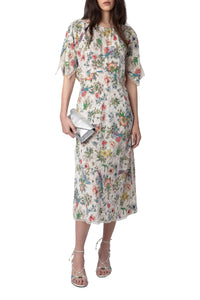 Robe Rey CDC Twisted Garden en soie - Vanille