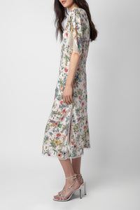 Robe Rey CDC Twisted Garden en soie - Vanille