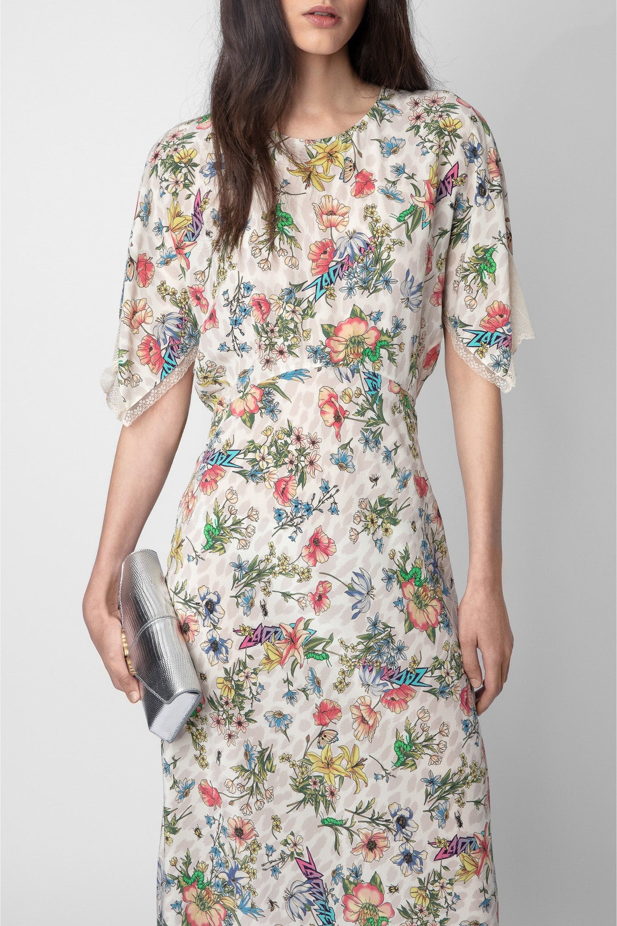 Robe Rey CDC Twisted Garden en soie - Vanille
