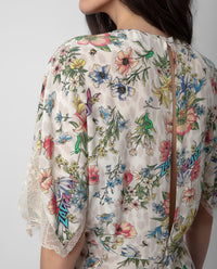 Robe Rey CDC Twisted Garden en soie - Vanille