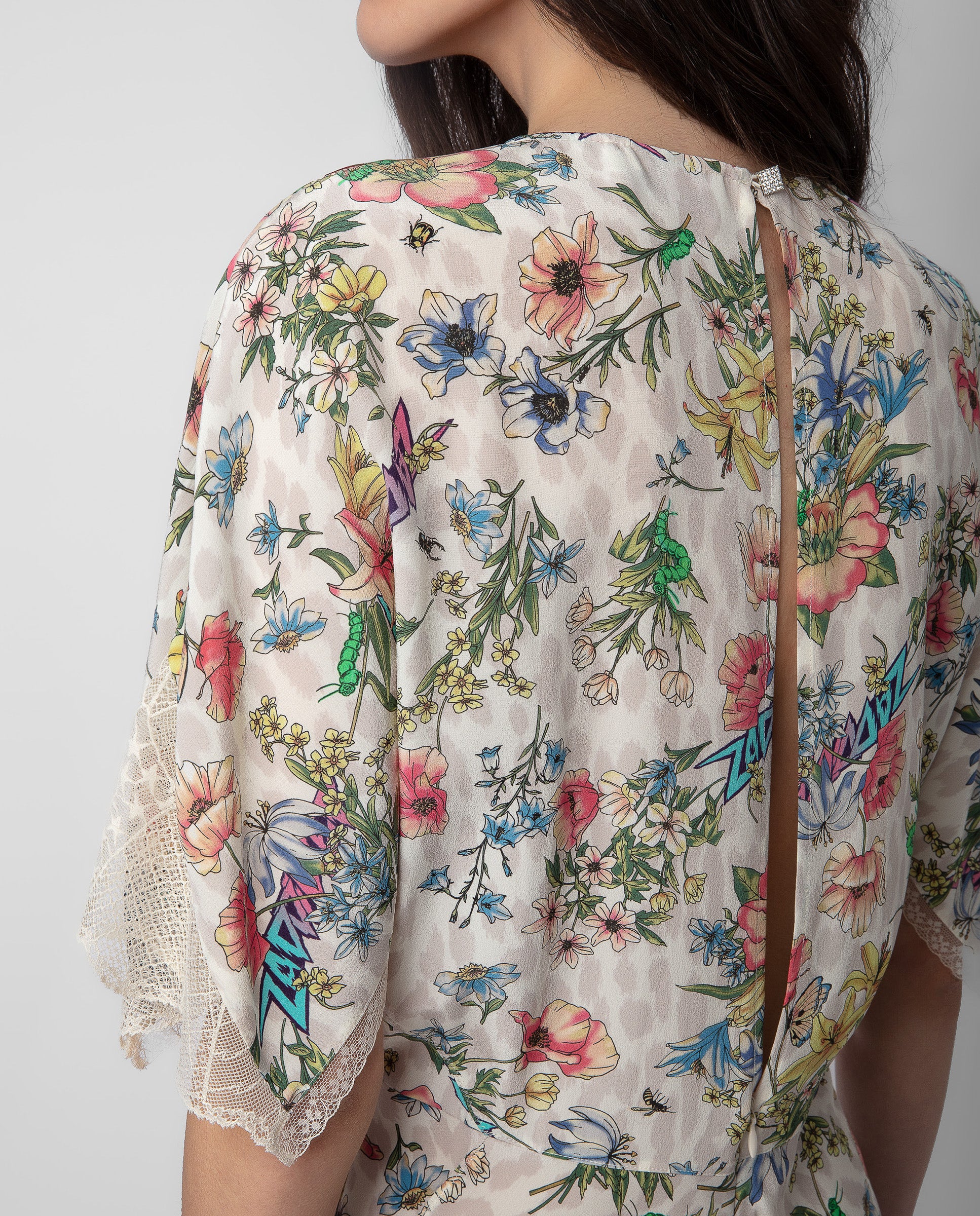 Robe Rey CDC Twisted Garden en soie - Vanille