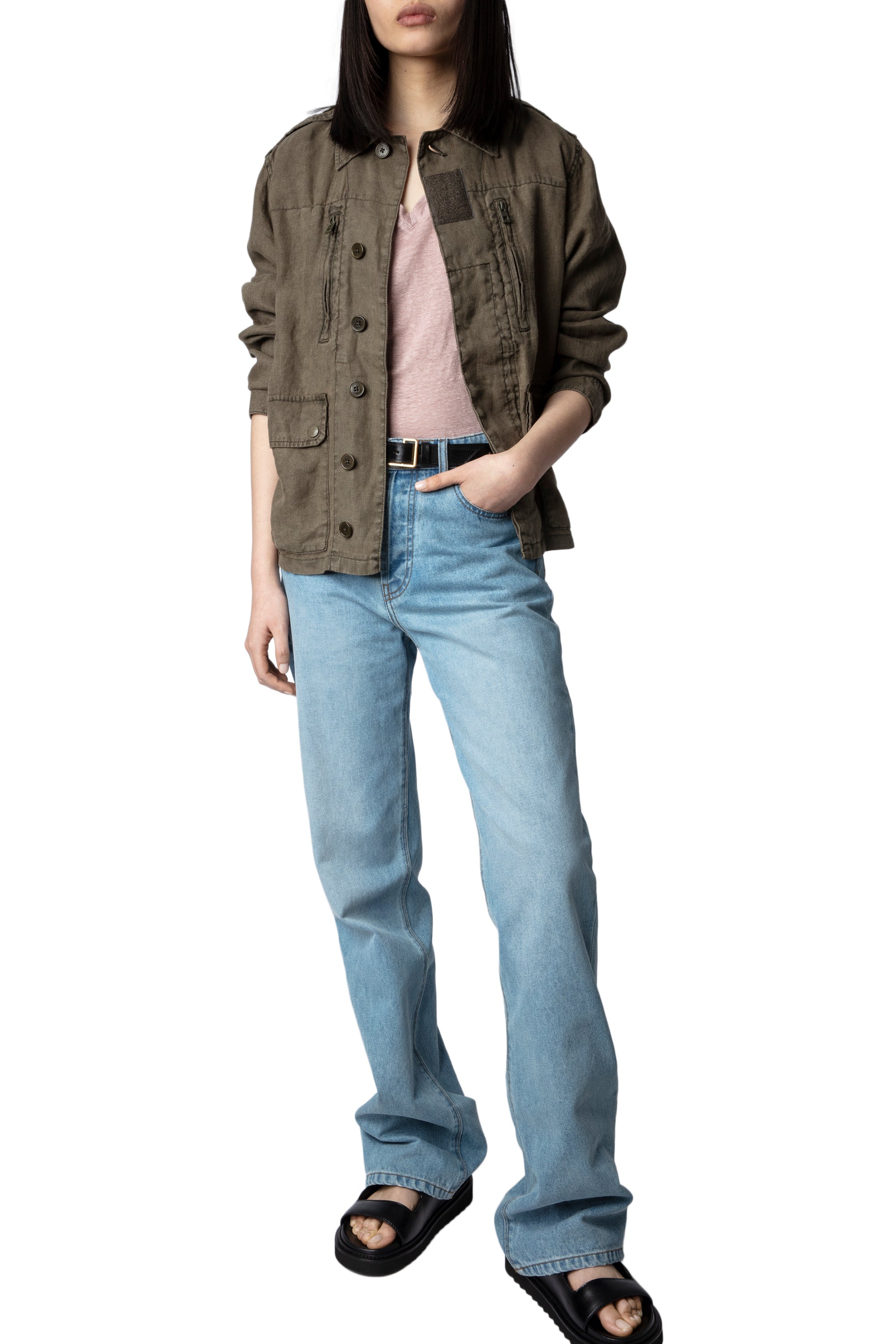 Veste Kid en lin - Laurier
