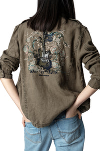 Veste Kid en lin - Laurier