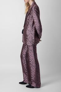 Pantalon Pomy Jacquard Léopard - Rose