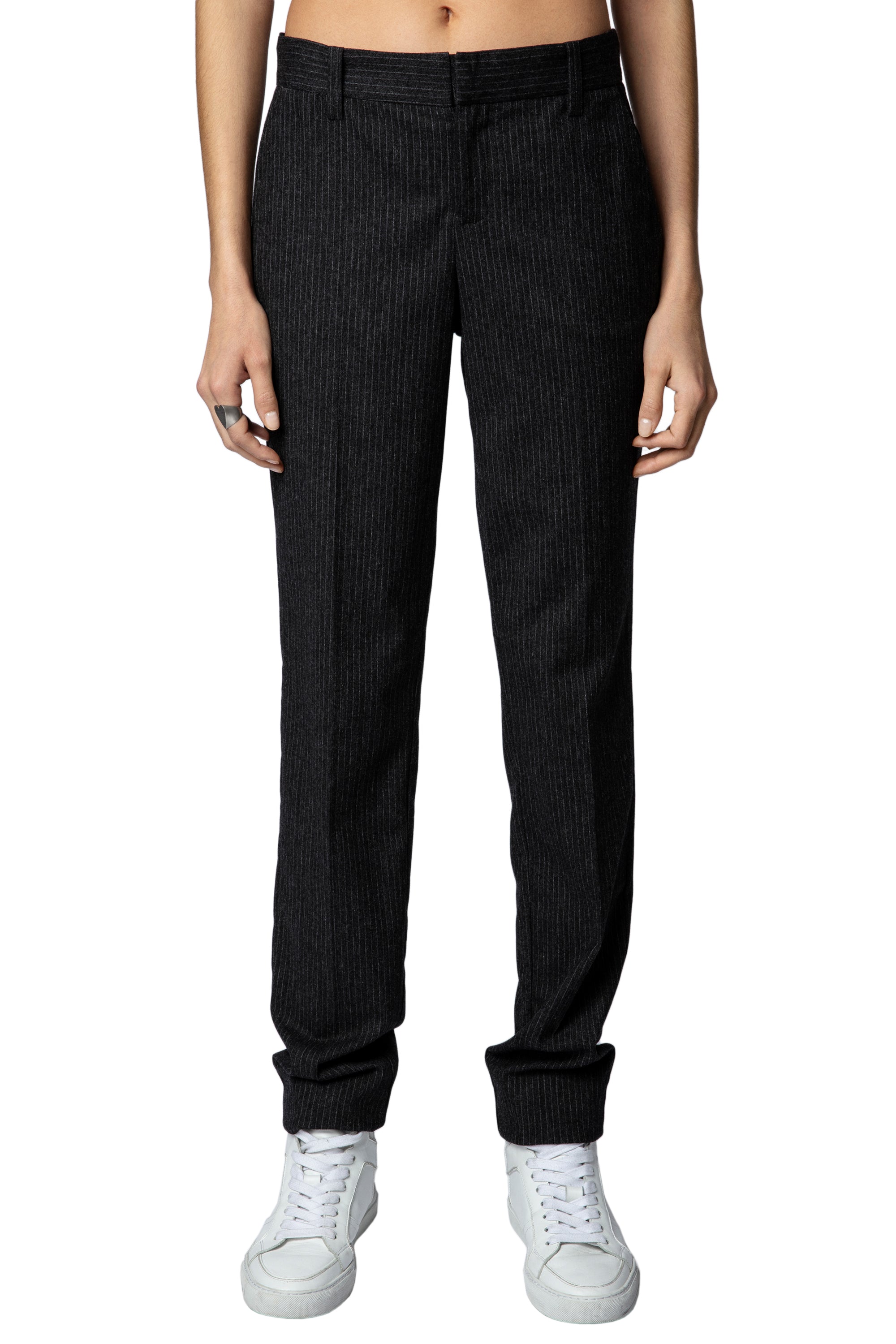 Prune wool blend trousers - Anthracite