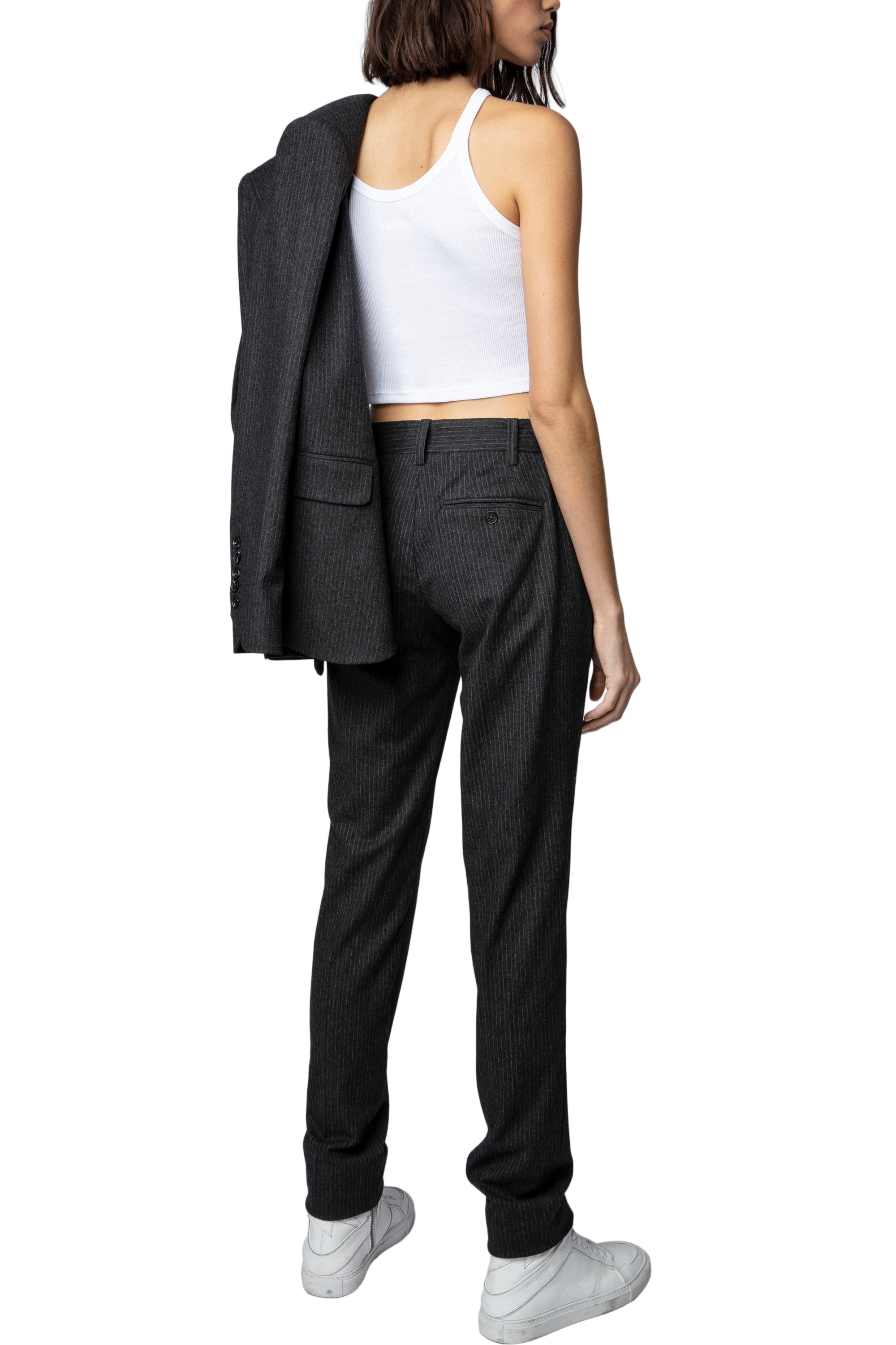 Prune wool blend trousers - Anthracite