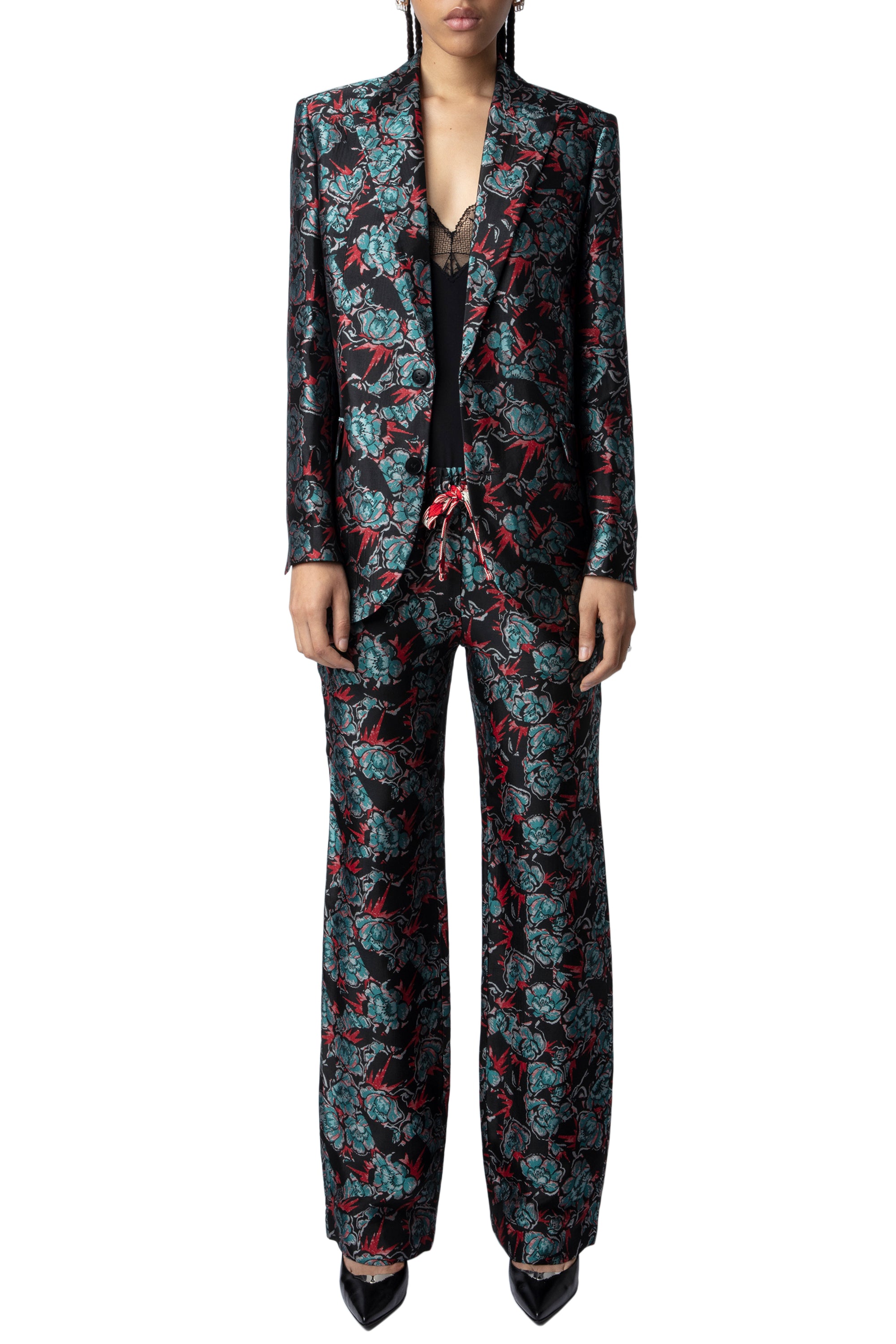 Pomy Thunder Jacquard Trousers - Black