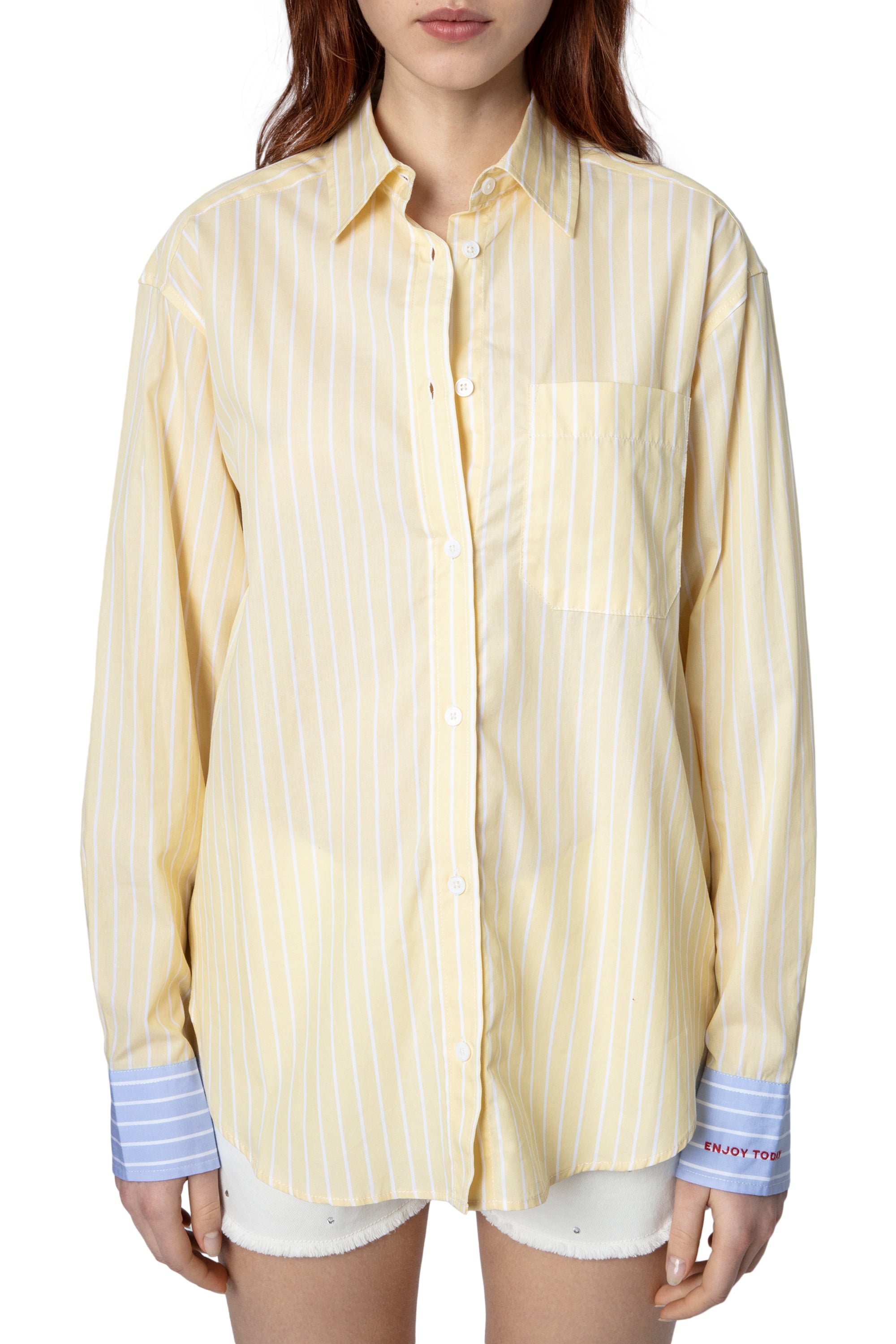 Chemise Tais Raye Pop - Yellow