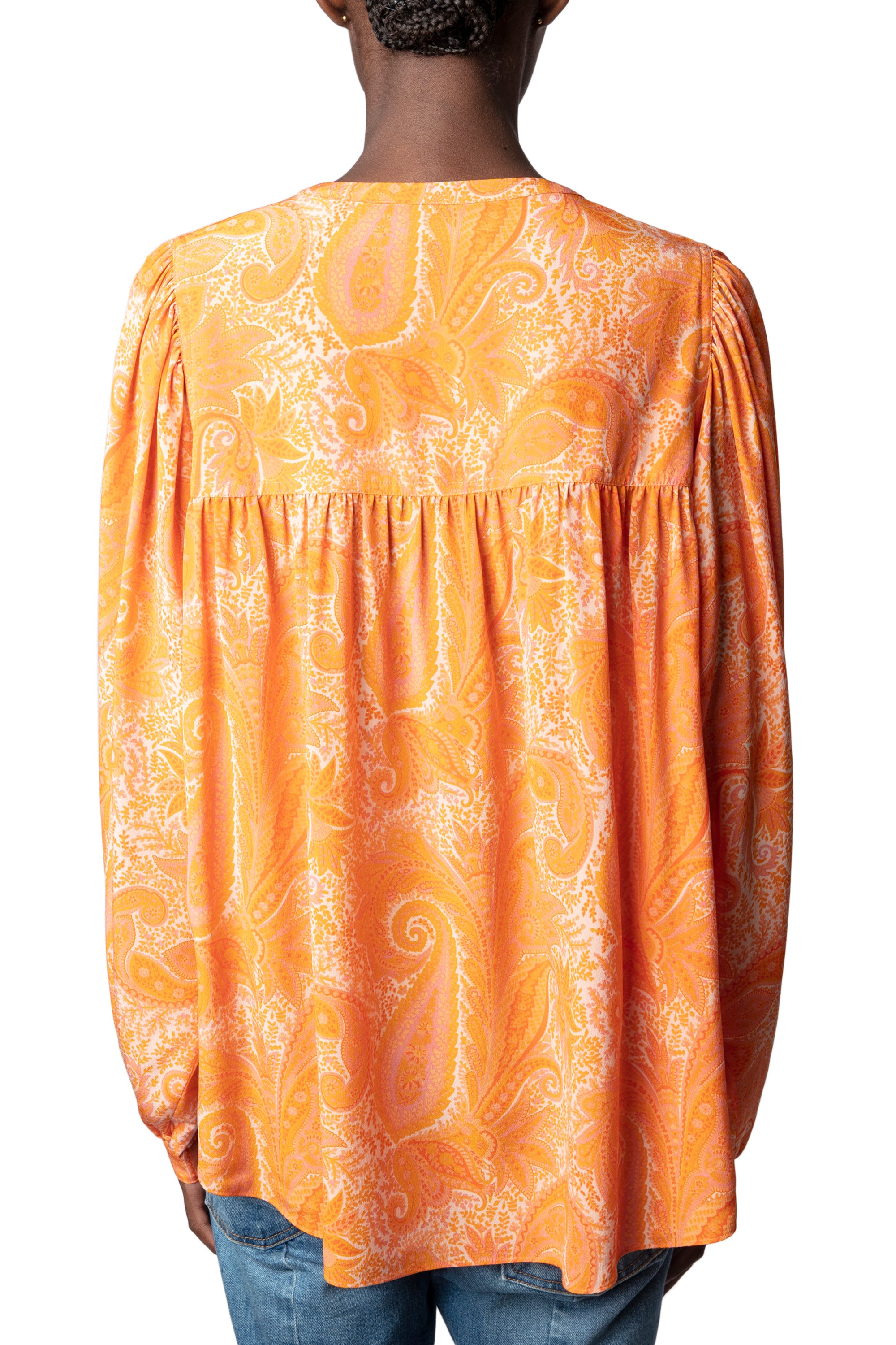 Blouse Tigy en soie - Corail