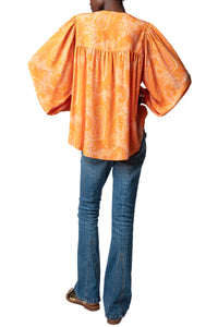 Blouse Tigy en soie - Corail