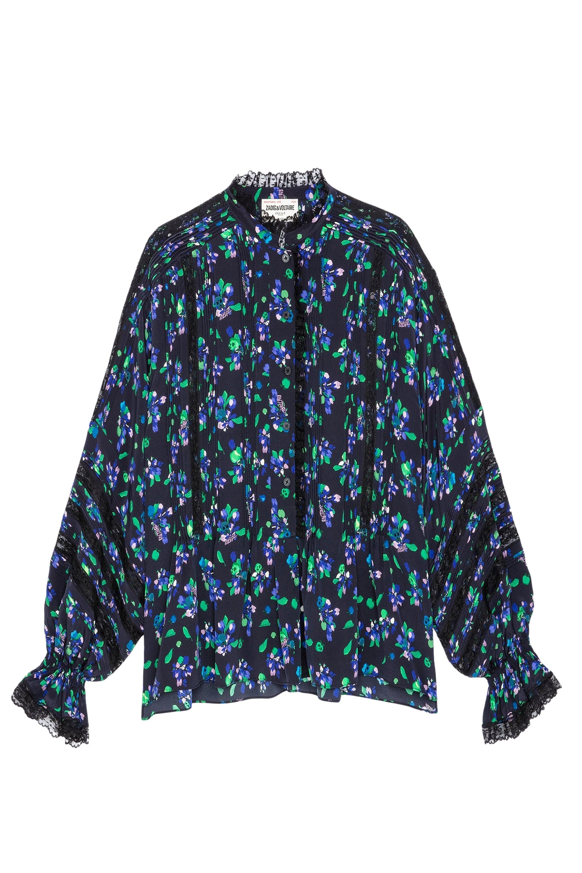 Blouse Tritelia en soie - Noir