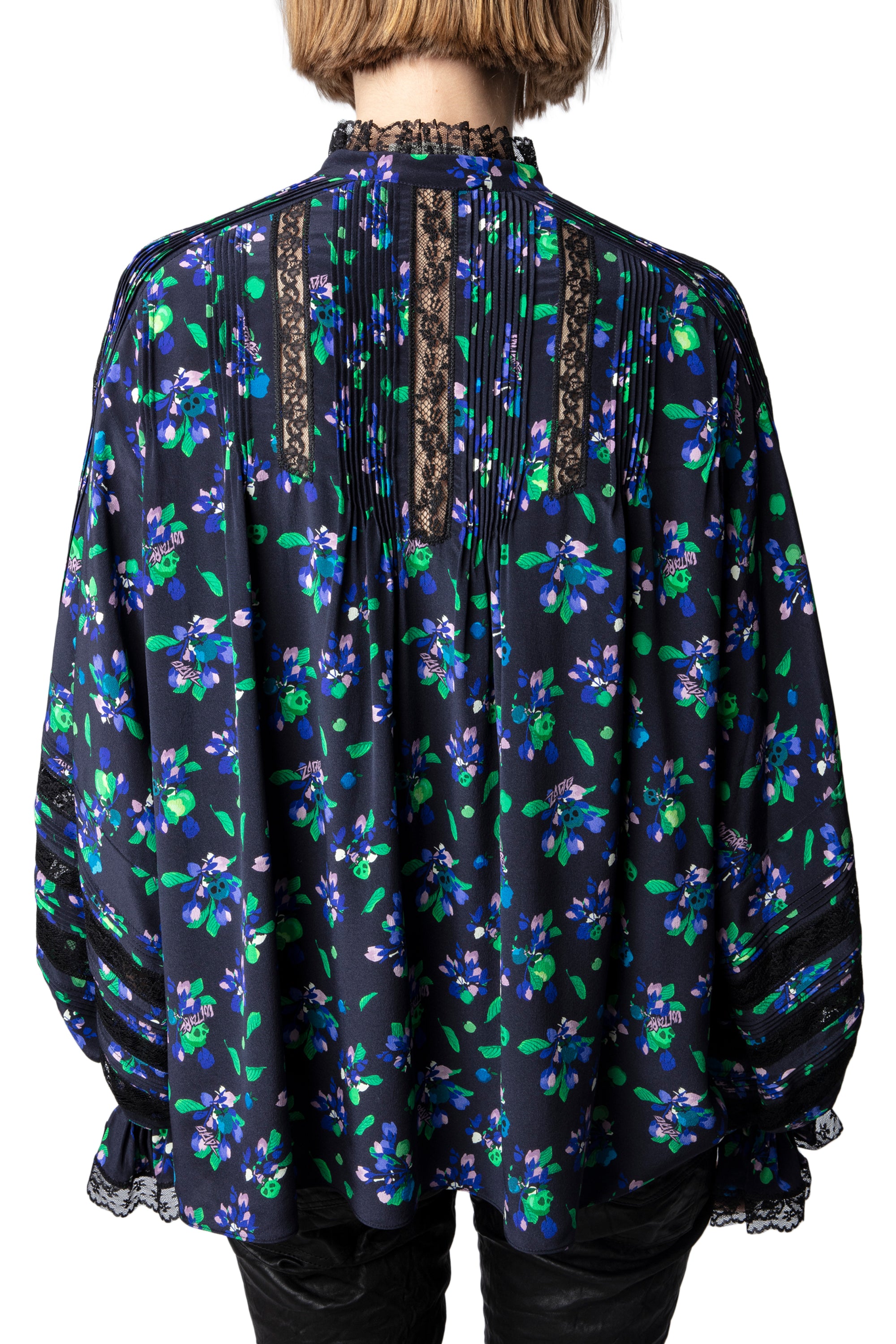 Blouse Tritelia en soie - Noir