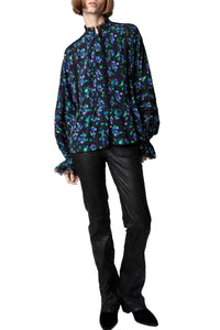 Blouse Tritelia en soie - Noir