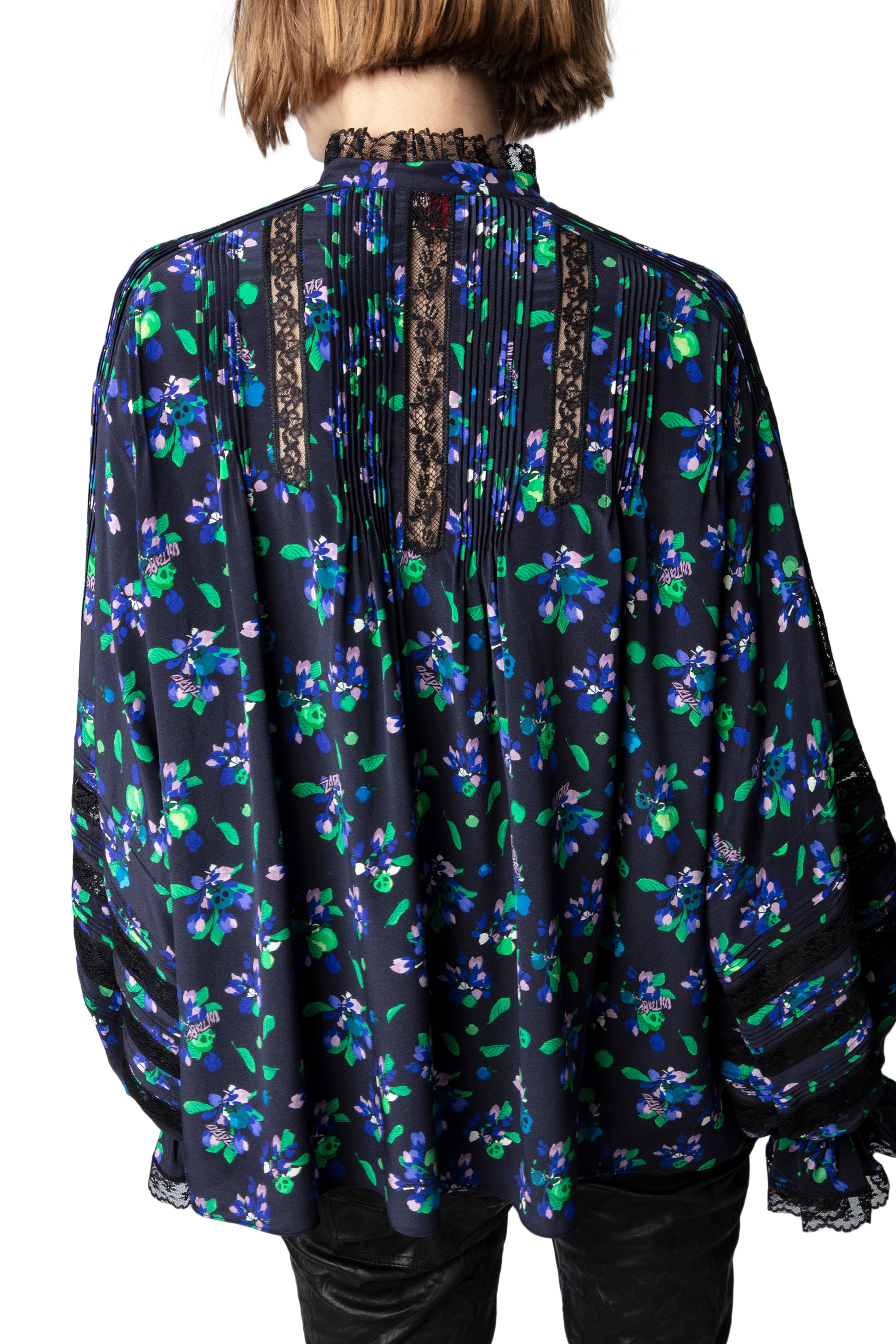 Blouse Tritelia en soie - Noir