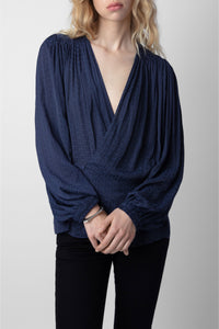 Chemise Tenew en satin - Marine