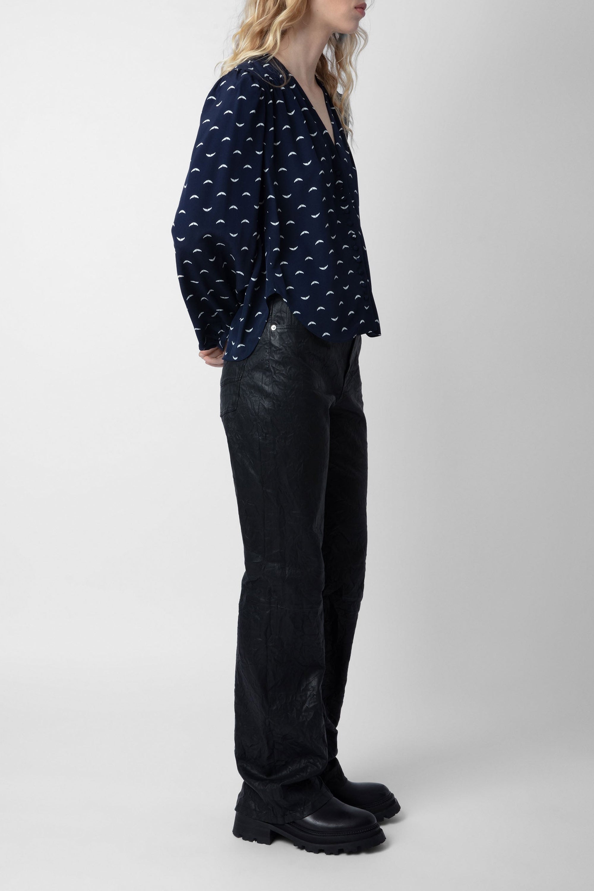 Blouse Turin en soie - Marine