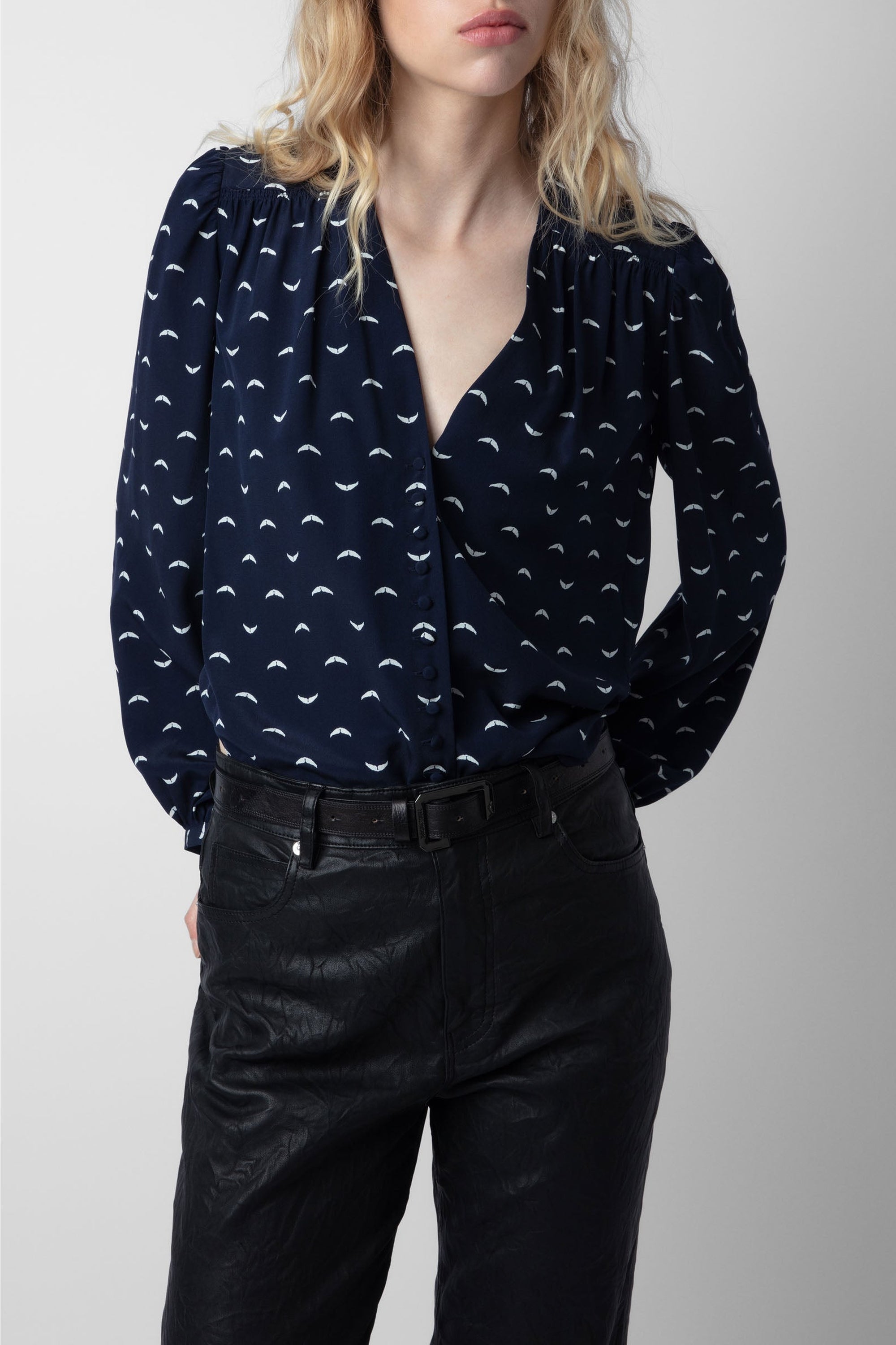 Blouse Turin en soie - Marine