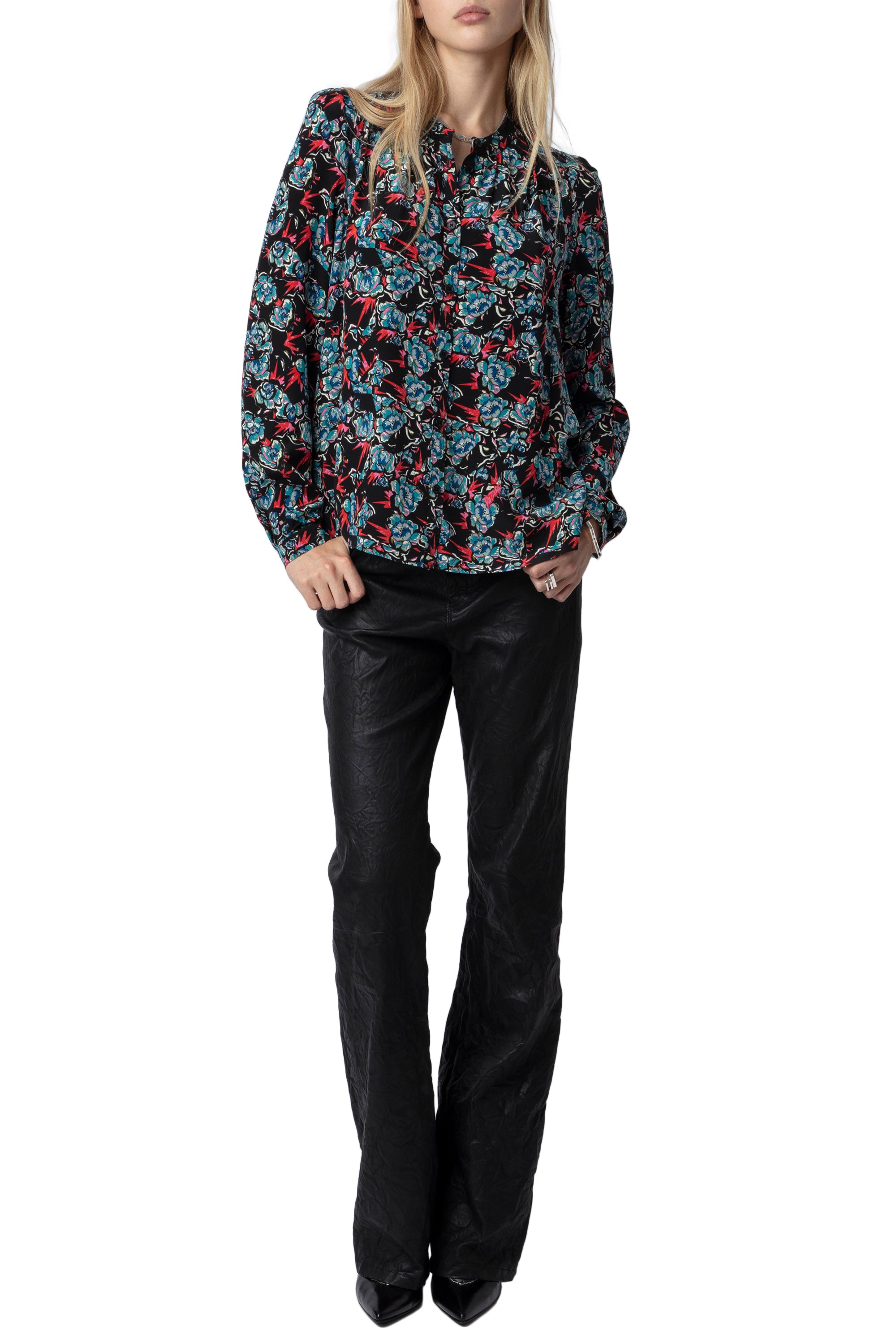 Chemise Tchin Thunder en soie - Noir