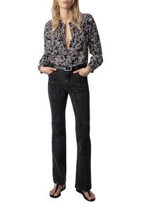 Chemise Tchin CDC Kaya en soie - Noir