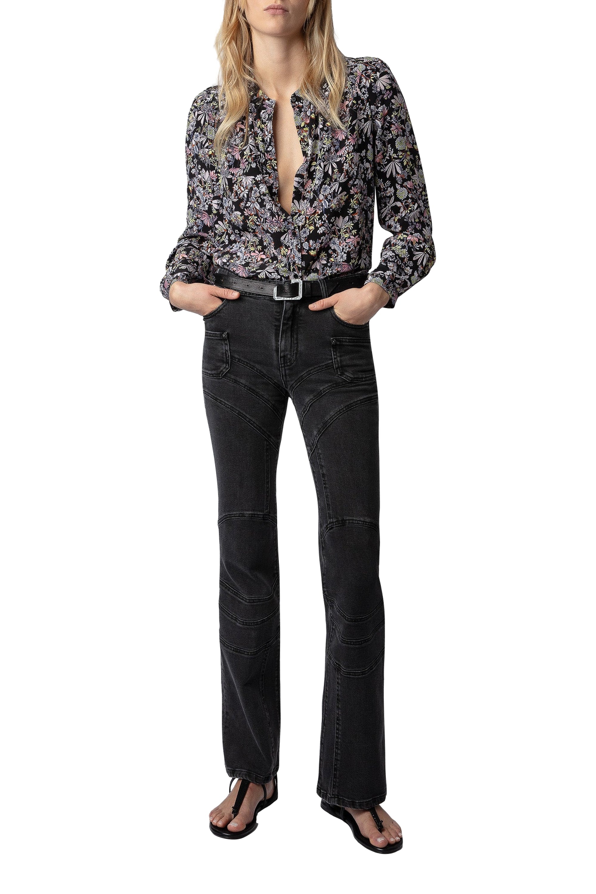 Chemise Tchin CDC Kaya en soie - Noir