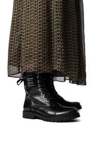 Jade Mousseline skirt with "ZV" logo - Cognac