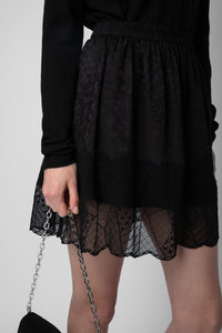 Jupe Jimy en soie - Noir