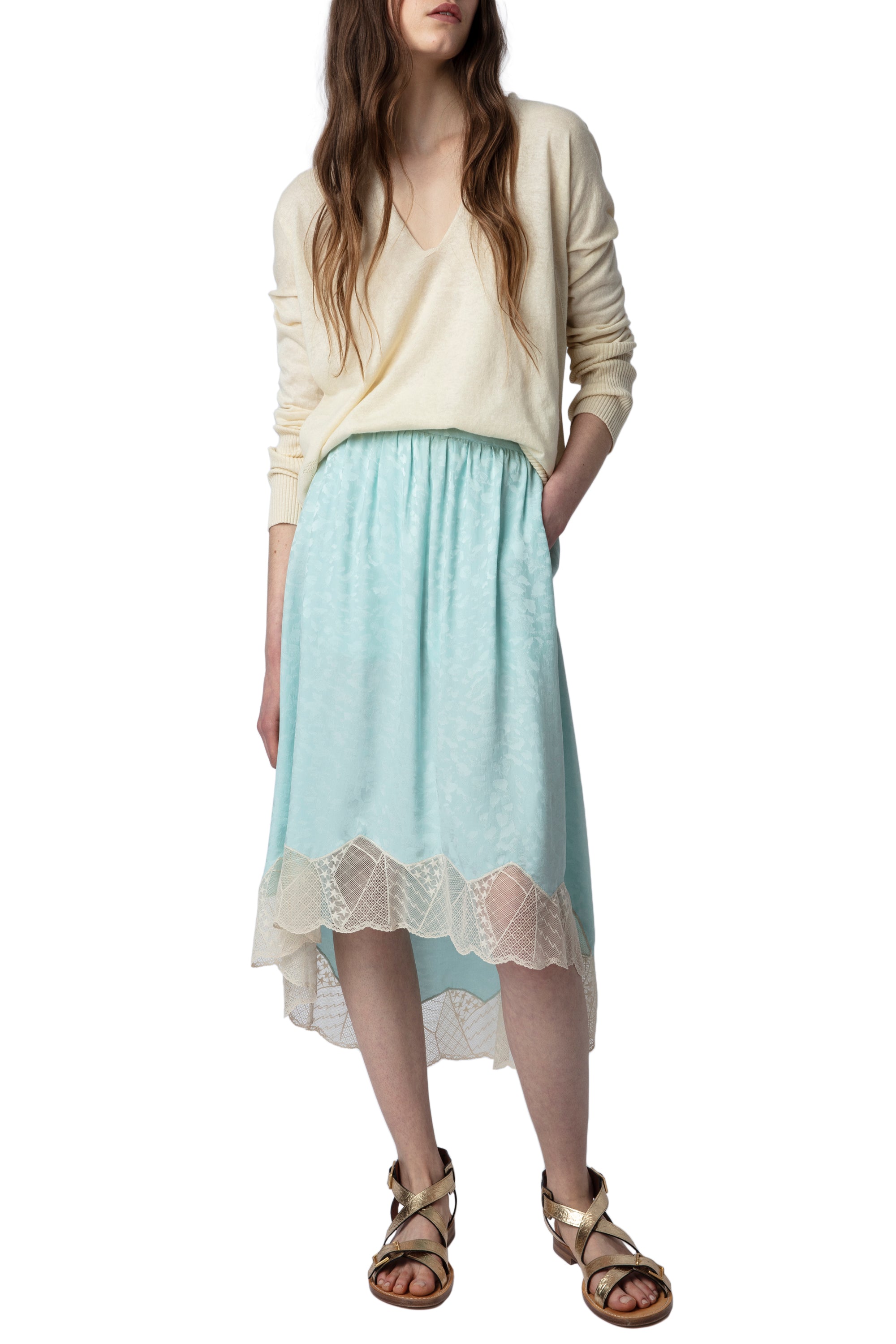Jupe Joslin en soie - Celadon