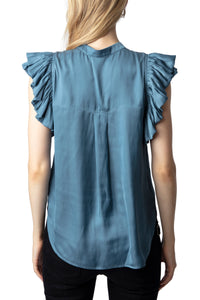 Top Tiza en satin - Bluestone