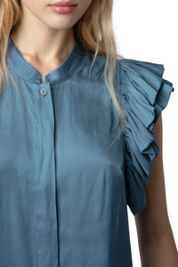 Top Tiza en satin - Bluestone
