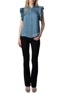 Top Tiza en satin - Bluestone