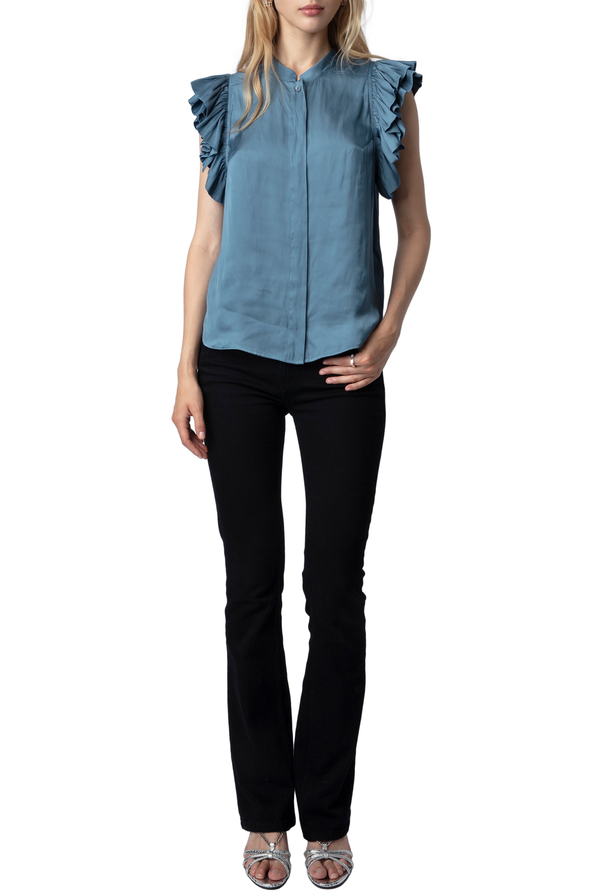 Top Tiza en satin - Bluestone