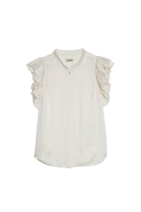 Top Tiza en satin - Craie