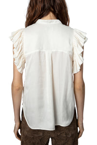 Top Tiza en satin - Craie