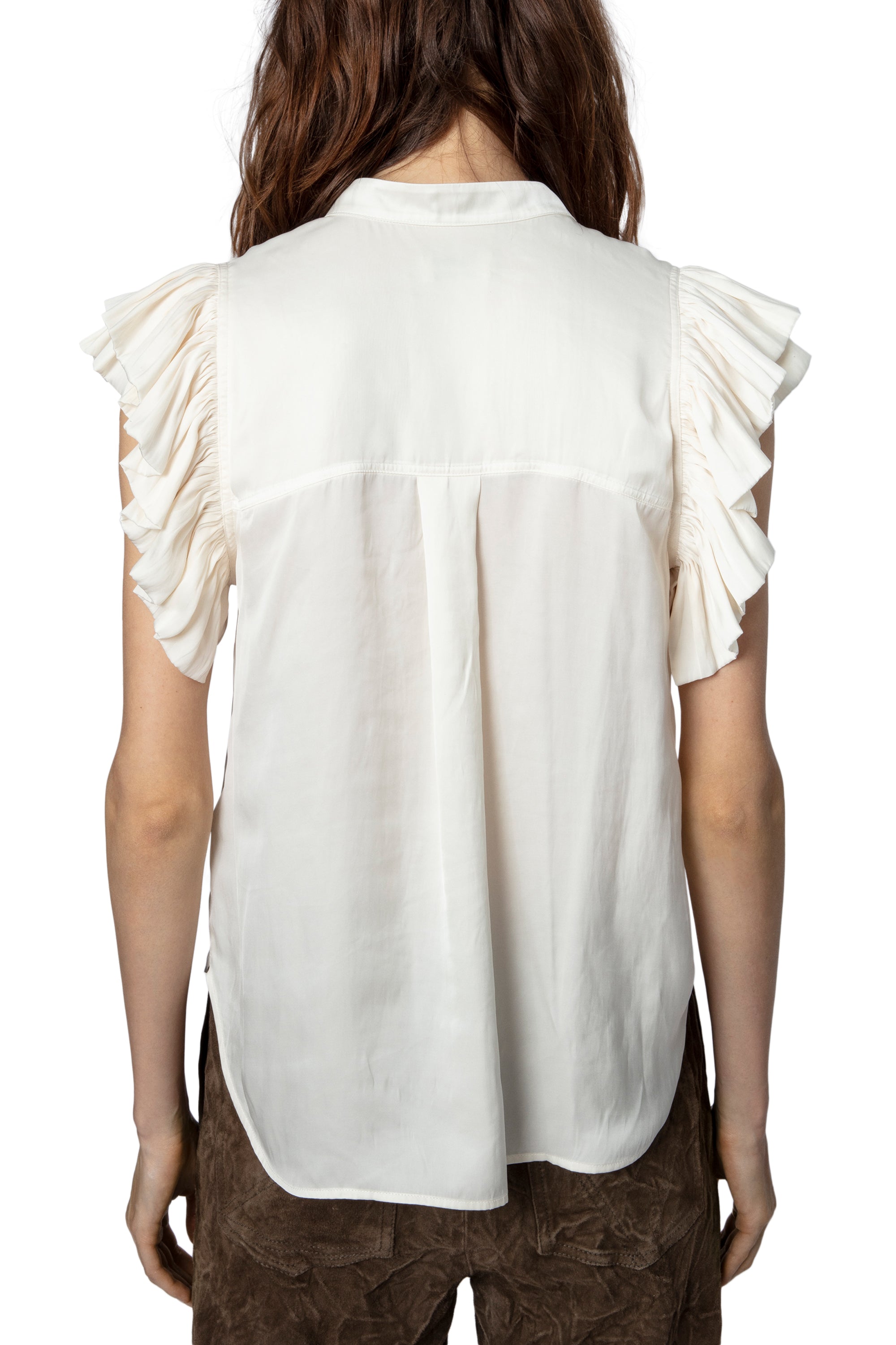 Top Tiza en satin - Craie