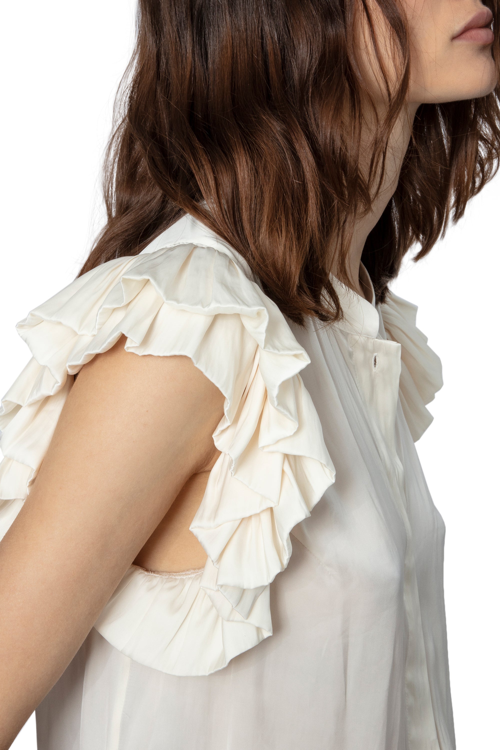 Top Tiza en satin - Craie
