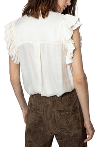 Top Tiza en satin - Craie