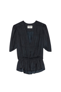 Top Tyoko en satin - Noir