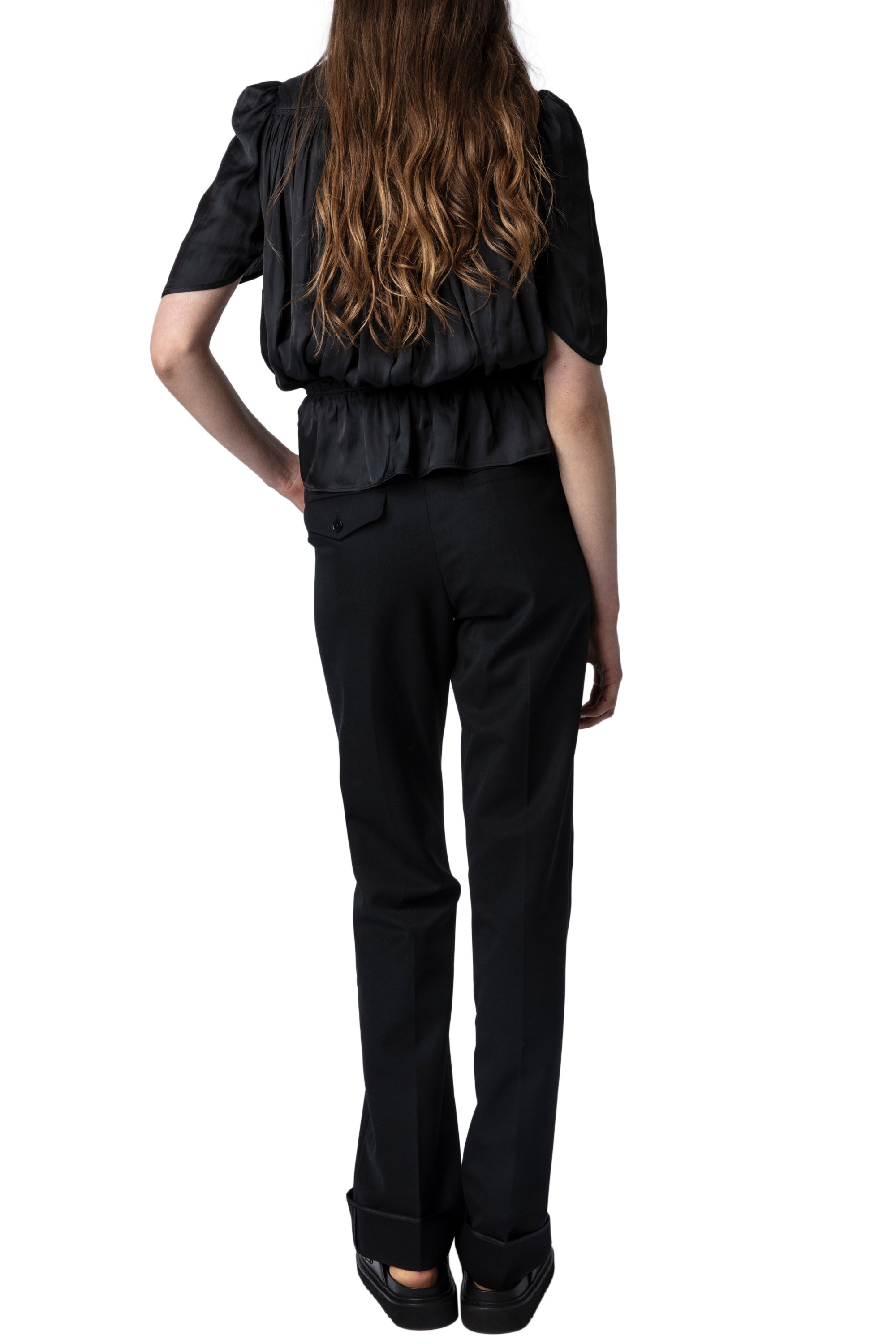 Top Tyoko en satin - Noir